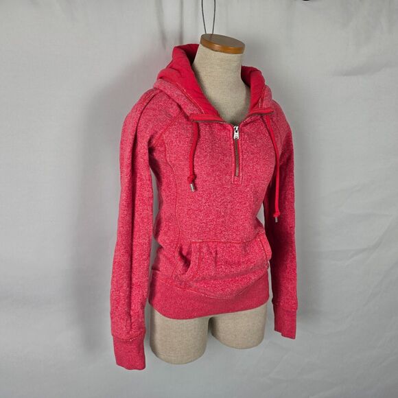 Lorna Jane Hoodie Women's XS Pink Run Time Is My Time Quarter Zip Pockets - Picture 15 of 16